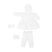 Baptismal set for girl Twins with white embroidery 62s white