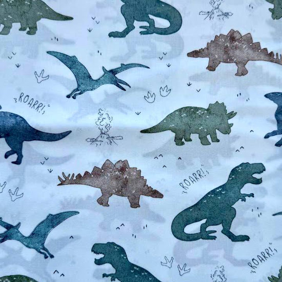 Дитяча змінна постіль 4 ел Twins Satin Limited Dinosaurs сірий