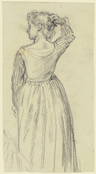 Rückenfigur vor Spiegel aus den Maskierten ca 1881