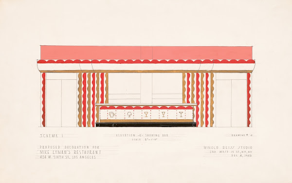 Drawings for proposed decorations of Mike Lymans Restaurant 424 W Sixth St Los A