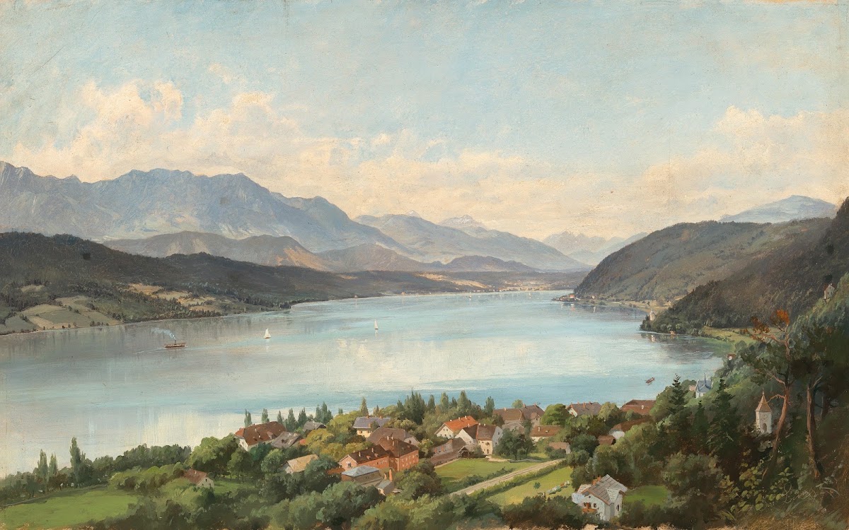 Wörthersee Blick von Pörtschach gegen Velten 1892