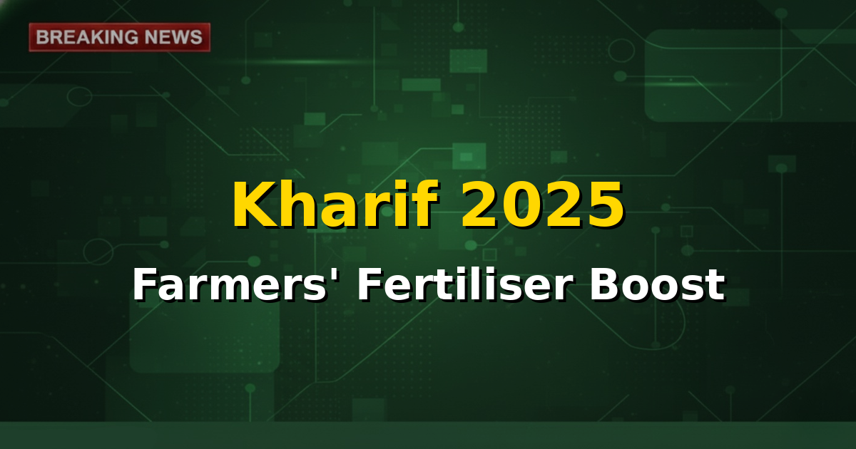 An Indian farmer tending to crops in a field, symbolizing agricultural growth and government support through fertilizer subsidies.