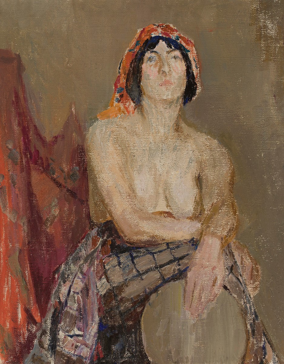 Study of a female model with a drum 1911