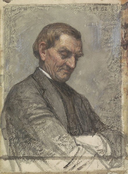 Portret van een man met neergeslagen blik 1884