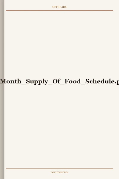3 Month Supply Of Food Schedule