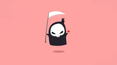 Minimalism, Simple Background, Artwork, Death (Character) 4K Wallpaper Background