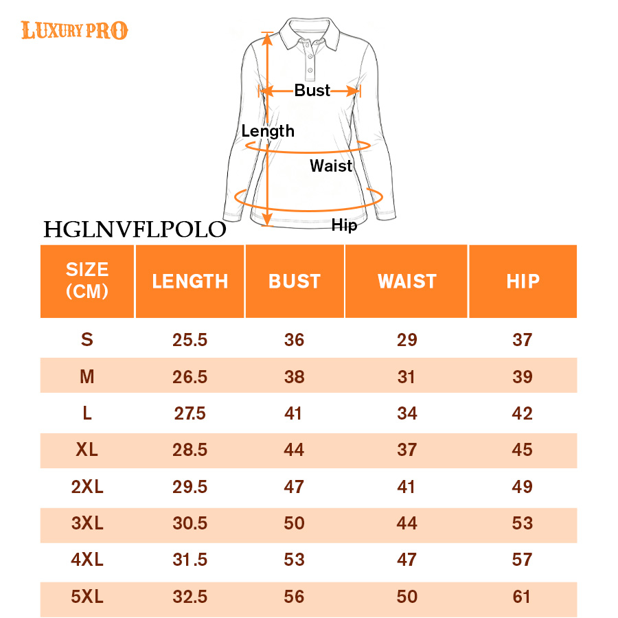 AOP HGL Women's Lapel Button Long‑Sleeve Polo