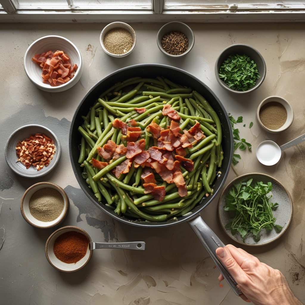 Ingredients for Bacon Loaded Green Bean Casserole – Easy Homemade Comfort Food