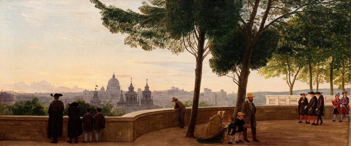 View from Monte Pincio Hill in Rome 1861