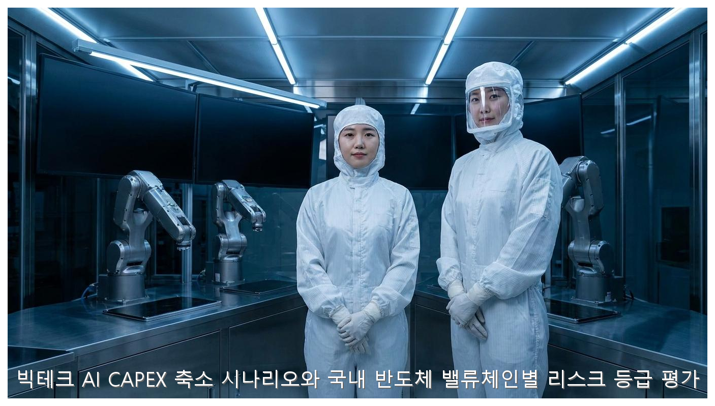 빅테크 AI CAPEX 축소 시나리오와 국내 반도체 밸류체인별 리스크 등급 평가 핵심 안내 및 분석 인포그래픽 (5)