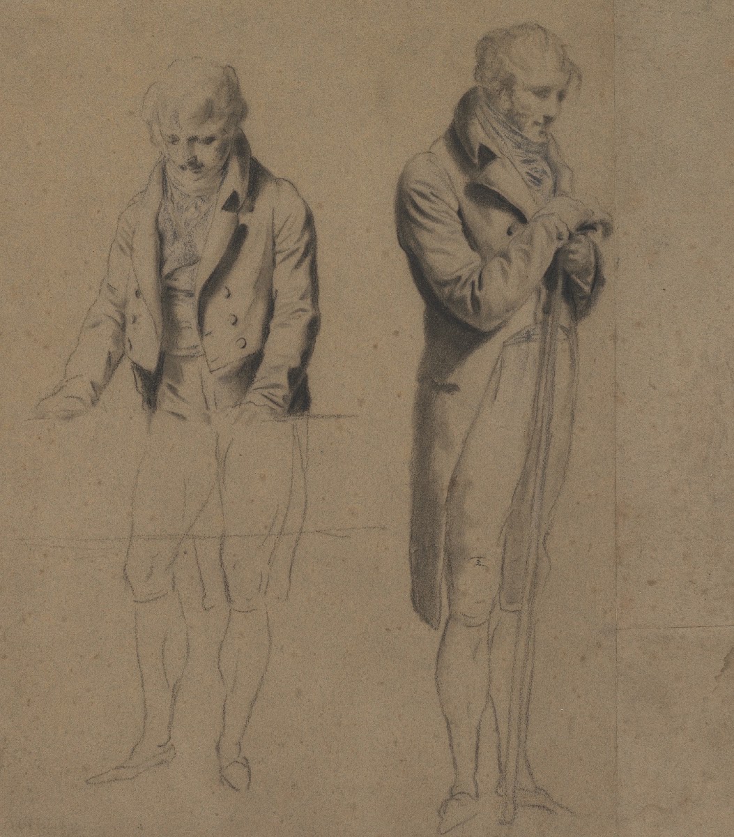 Two Standing Figures Study for A Game of Billiards c 1807