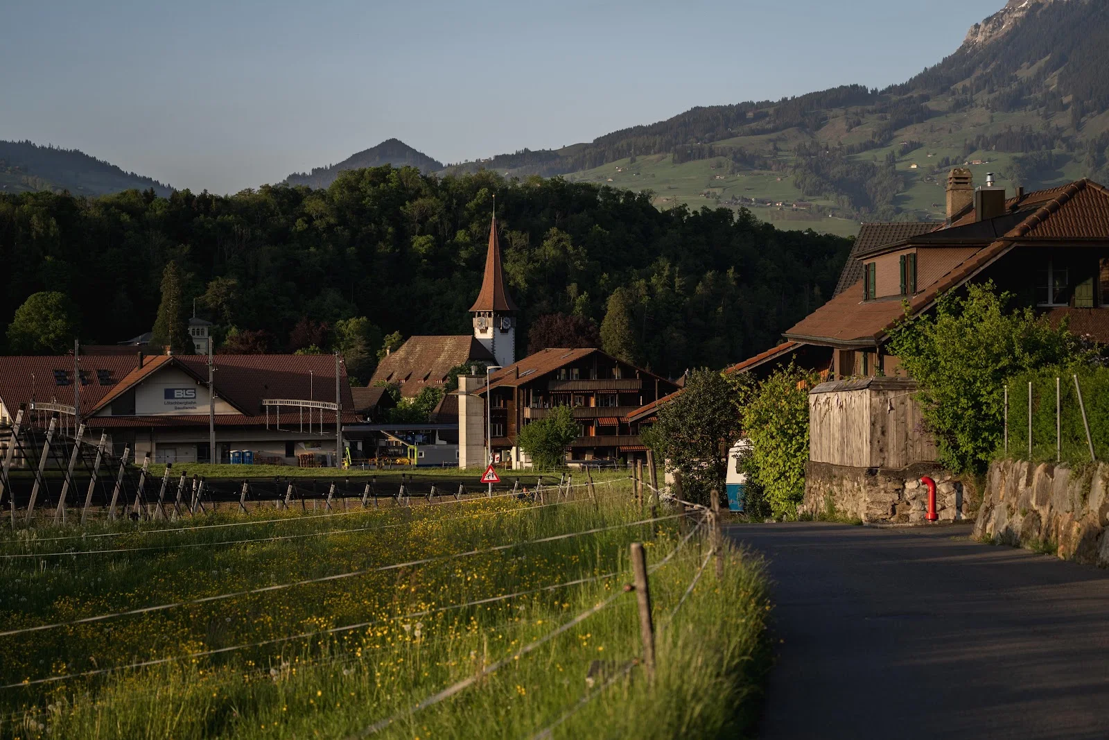 Charming Swiss Village In Valley - Landscape Photography 5K Wallpaper (5611x3741)