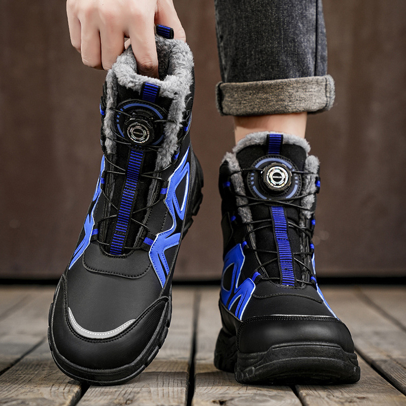Robust men's winter boots with warm lining
