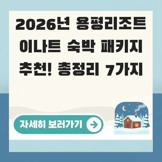 용평리조트 이나트 숙박 패키지 추천