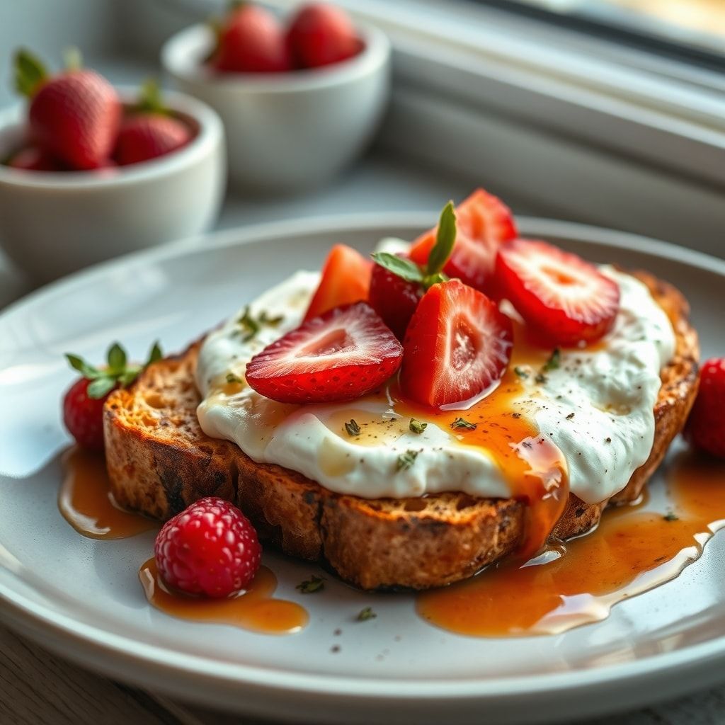 Roasted Strawberry Whipped Ricotta Toast Recipe – Easy Weekend Brunch