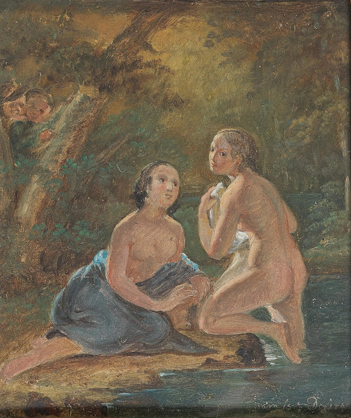 A Beautiful View By A Brook In A Forest 1844