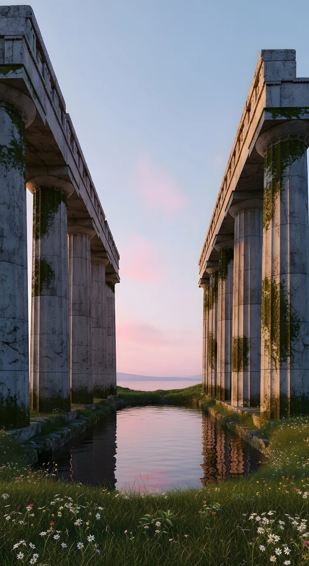 Greek Temple Ruins Dawn - Free 4K mobile Wallpaper