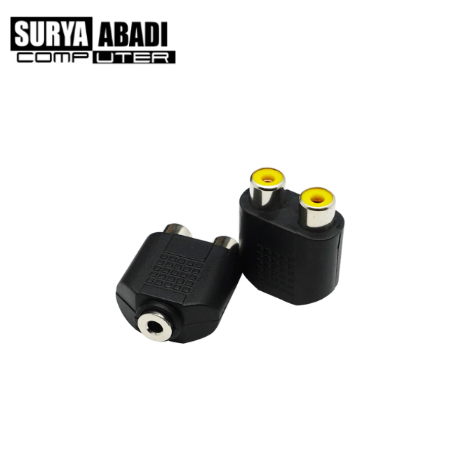 JACK T SOCKET 2 RCA TO 1 SOCKET 3.5 MM