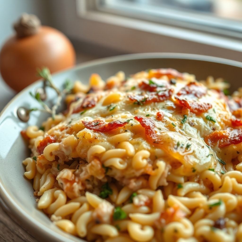 French Onion Chicken Orzo Casserole—Easy, Homemade Comfort Food