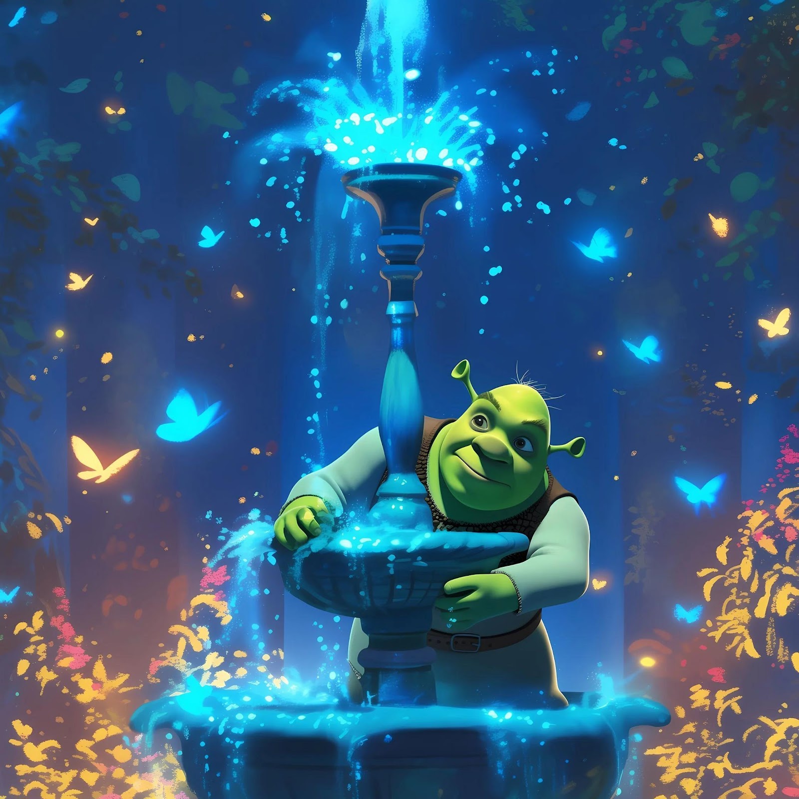 Download Shrek at the Magical Fountain 4K iPhone