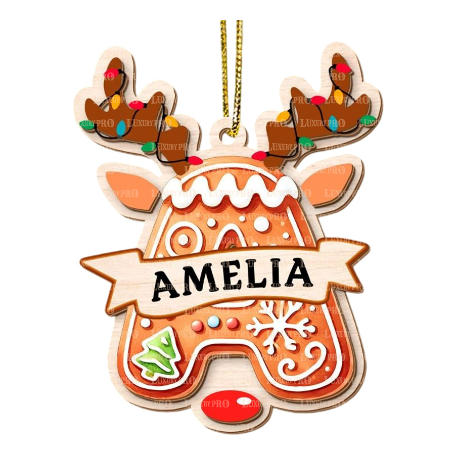 8cm Double-layer Wooden Ornament
