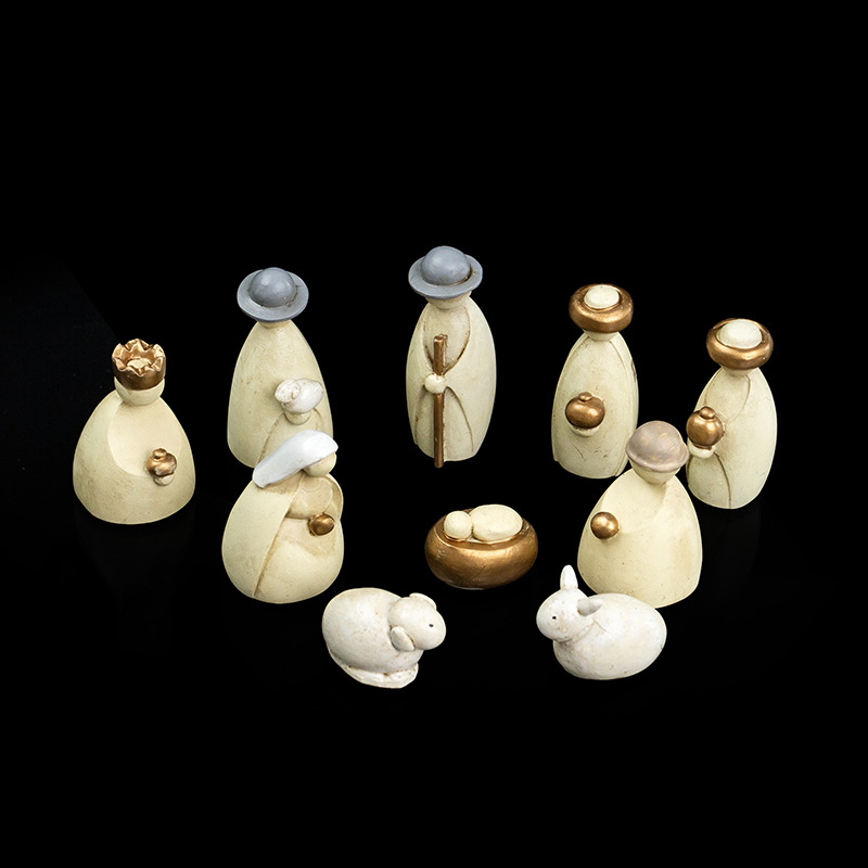 Nativity figure set made of resin
