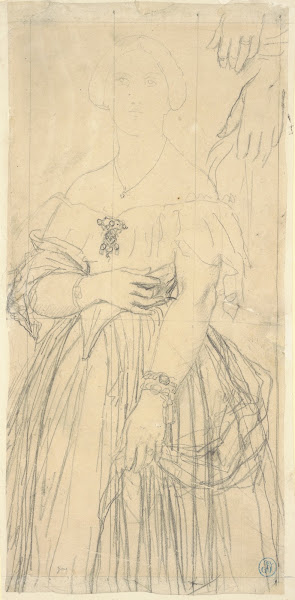 Study for the Dress and the Hands of Madame Moitessier 1851
