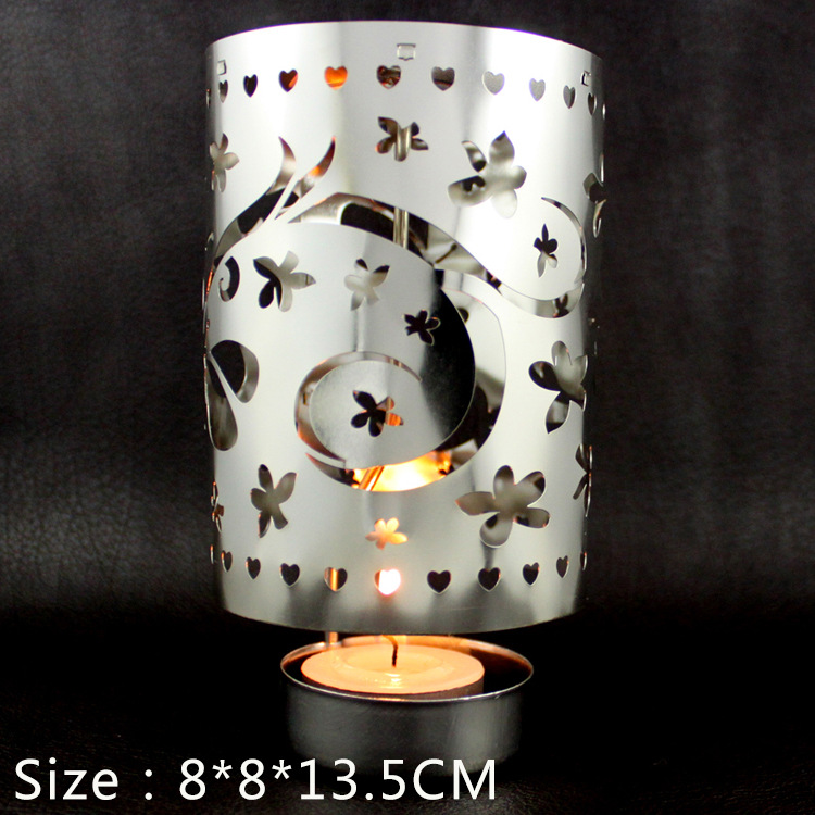 Rotating brass tealight holder, festive design