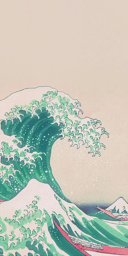 Aesthetics Japan Waves iPhone HD Phone Wallpaper