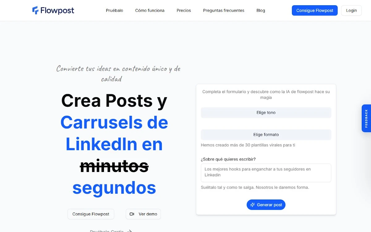 Captura de Flowpost.io
