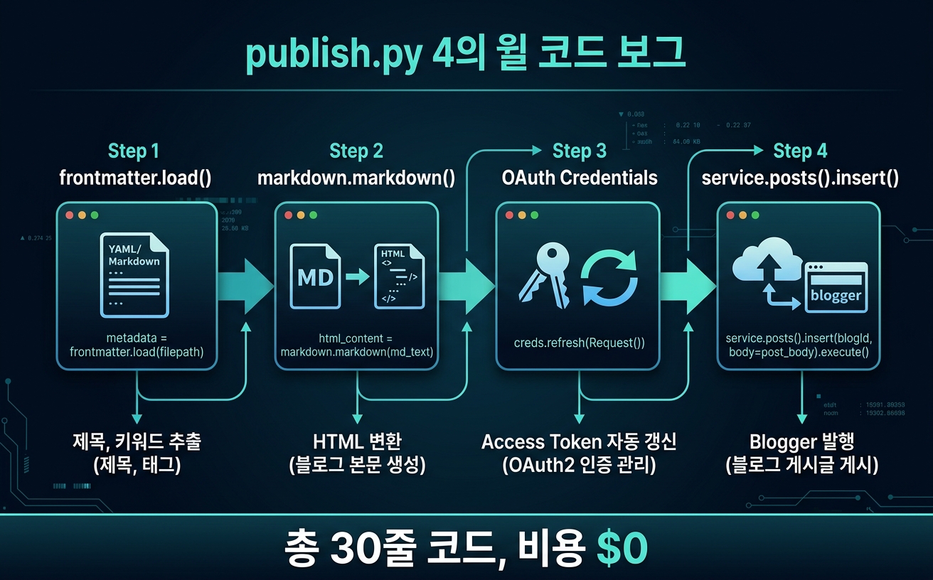 publish.py 핵심 코드 흐름: 4단계 30줄