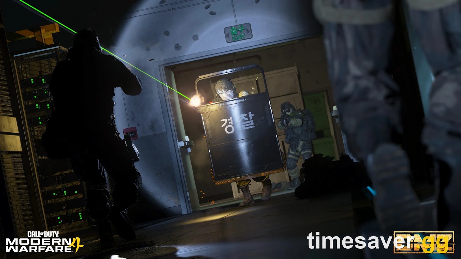 Operators breaching a doorway against an enemy with a riot shield, official MW4 Season 1 DMZ events artwork
