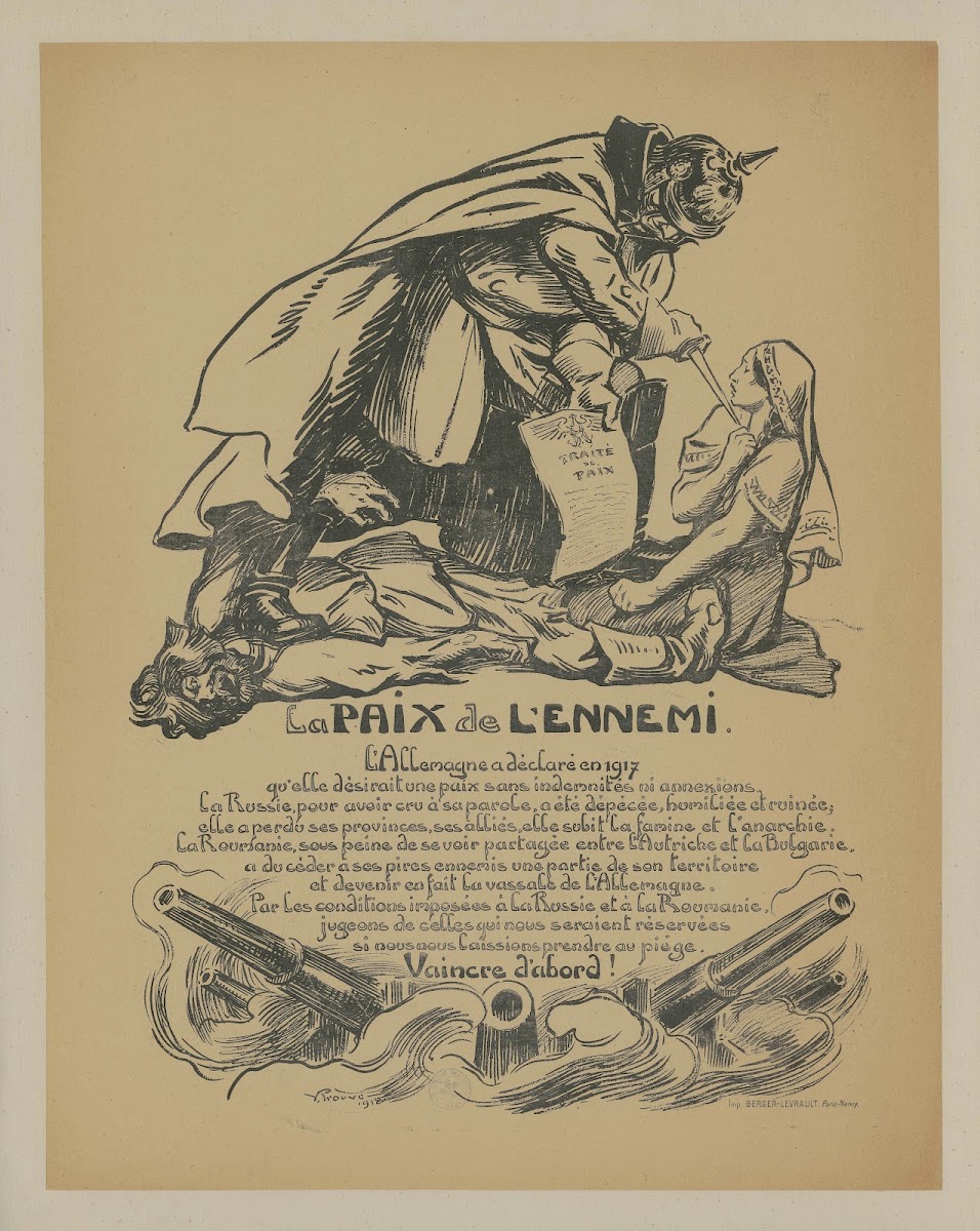 La paix de lennemi LAllemagne déclare en 1917 1918