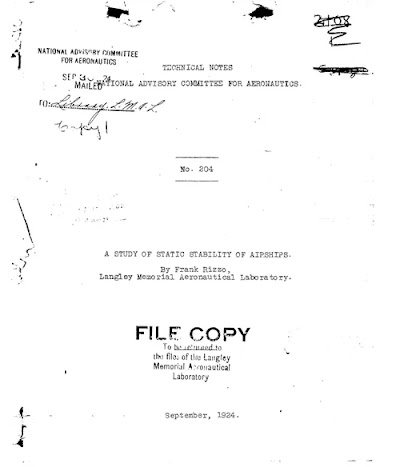 a study of static stability of airships 1924