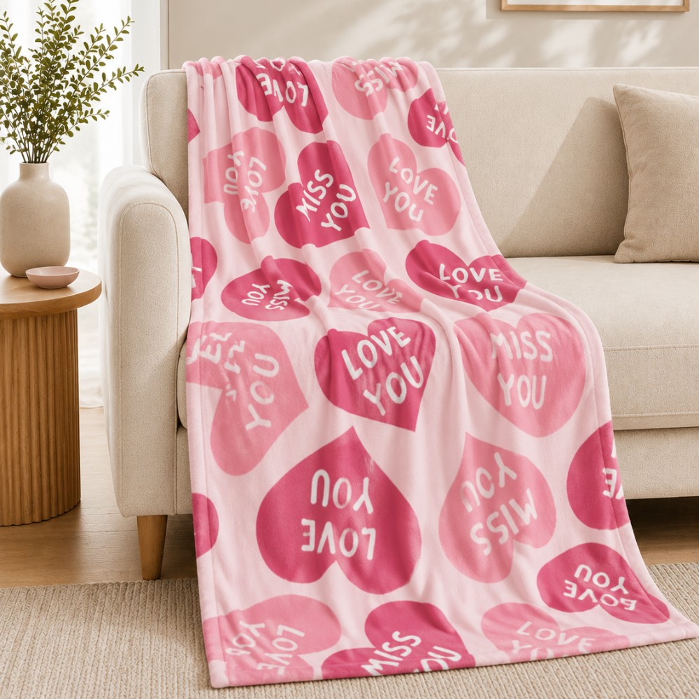 Frazada decorativa de poliéster Dream Home™ Love & Miss You 152 x 178 cm