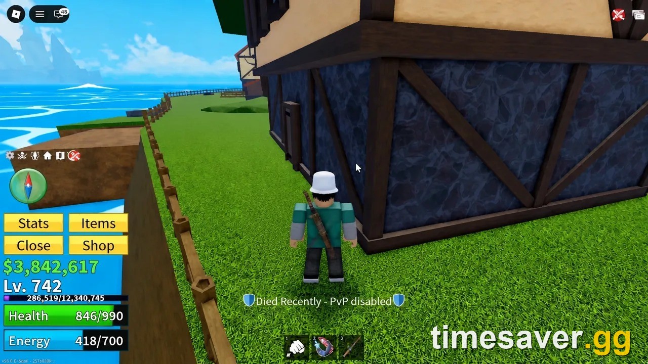 Blox Fruits First Sea exploration after the Update 30 rework — the early grind environment where Magnet mastery is leveled