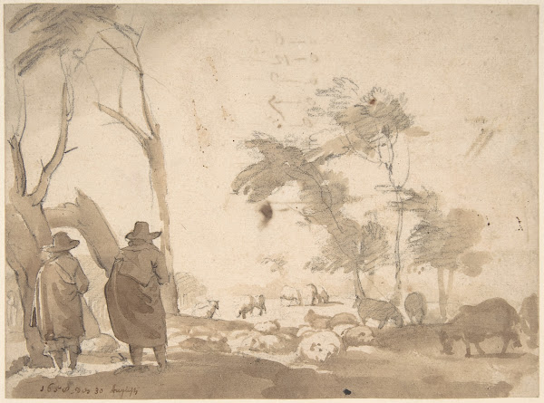 Landscape with Sheep and Two Figures 162373