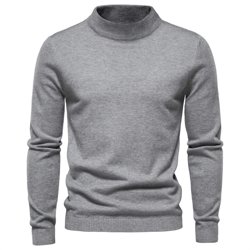 Men's turtleneck sweater, knitted, solid color