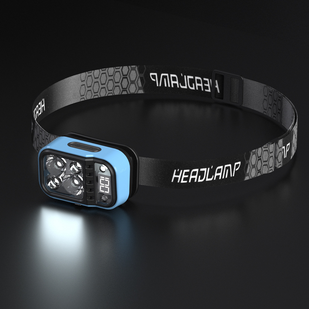 LED headlamp USB charging with sensor