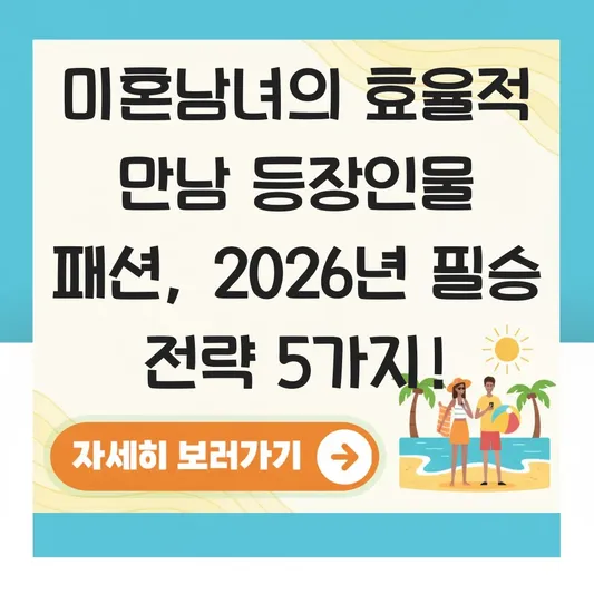 미혼남녀의 효율적 만남 등장인물 패션
