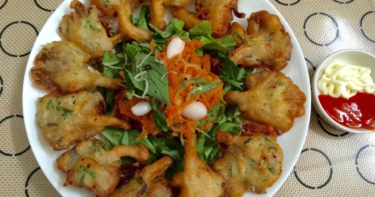 Nấm sò tím tẩm bột chiên chay