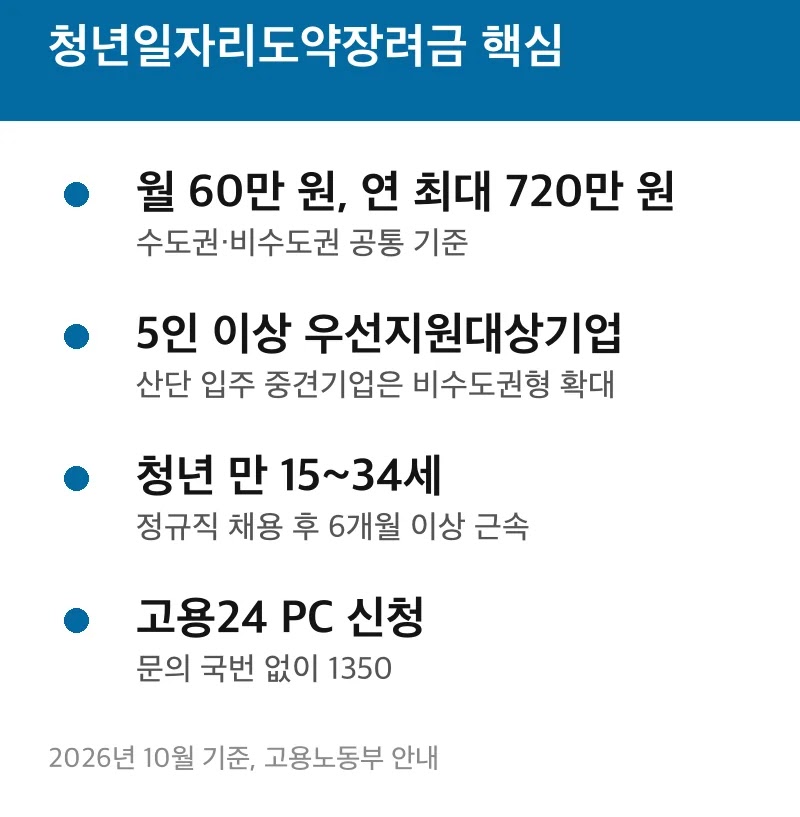 청년일자리도약장려금 핵심
