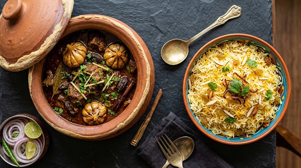 Champaran (Goat/Lamb) Gravy + Saffron Pulao