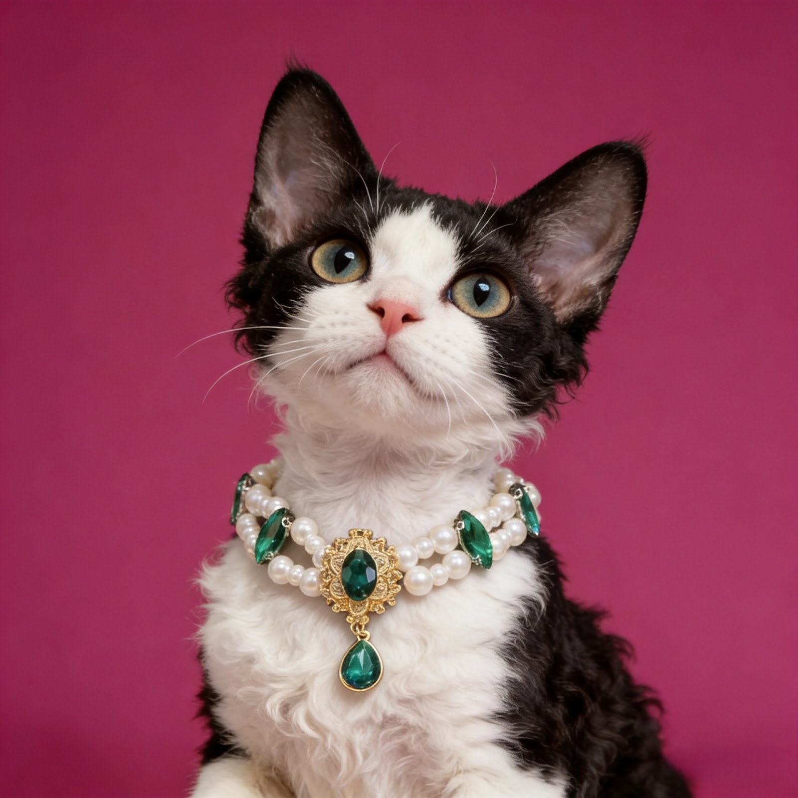 Rhinestone necklace for pets, metal