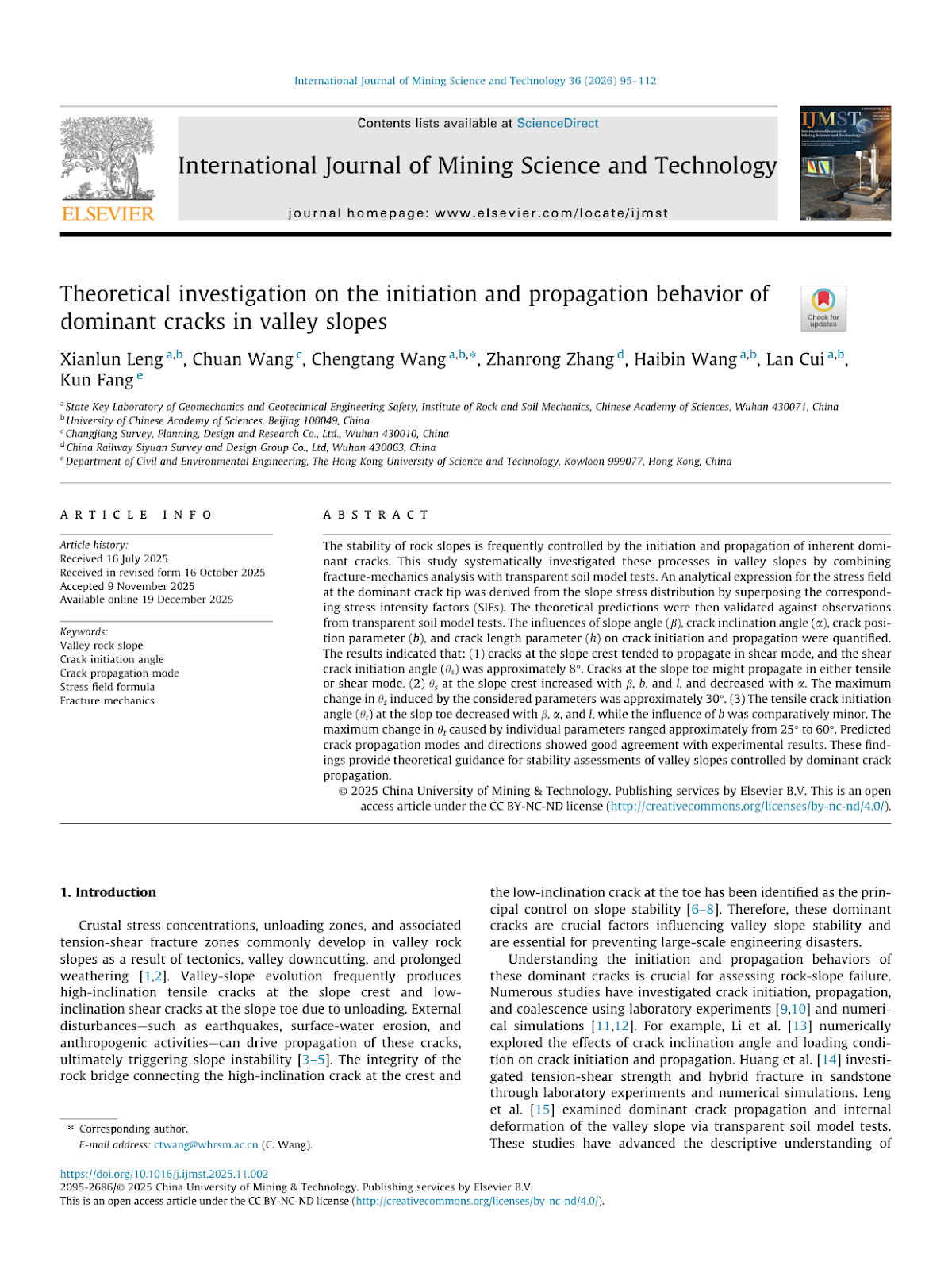 Theoretical investigation on the initiation and propagation behavior of dominant cracks in valley slopes