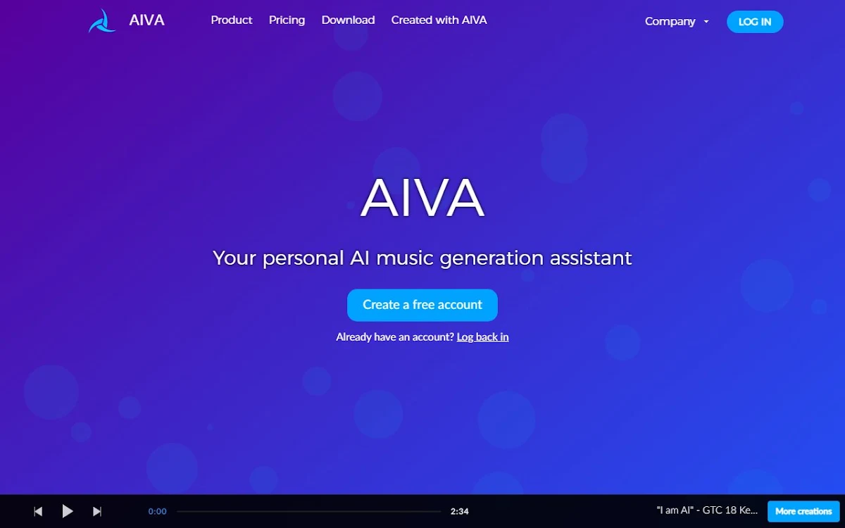 Captura de AIVA Song Generator