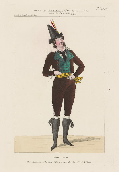 Costume de Mazilier rôle de Luidgi dans La tarentule ballet Académie royale de m