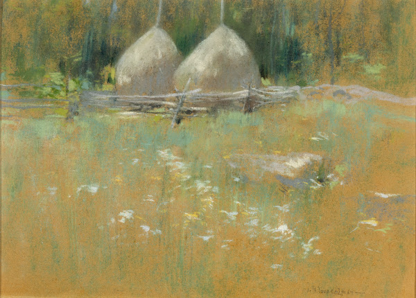 Haystacks At Edge Of Woods ca 1895