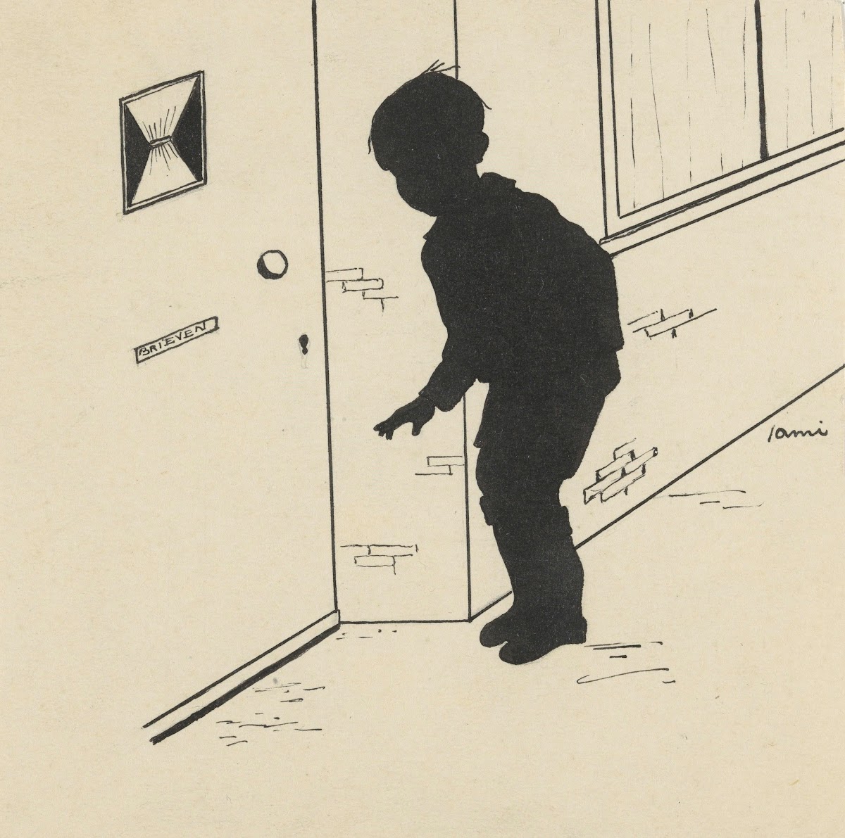 Jongen bij een voordeur 1880 1930