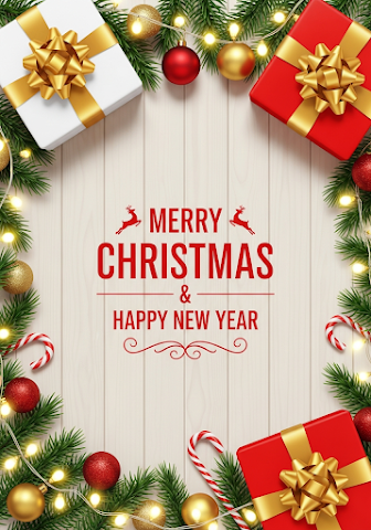 Classic Christmas Wooden Flat Lay